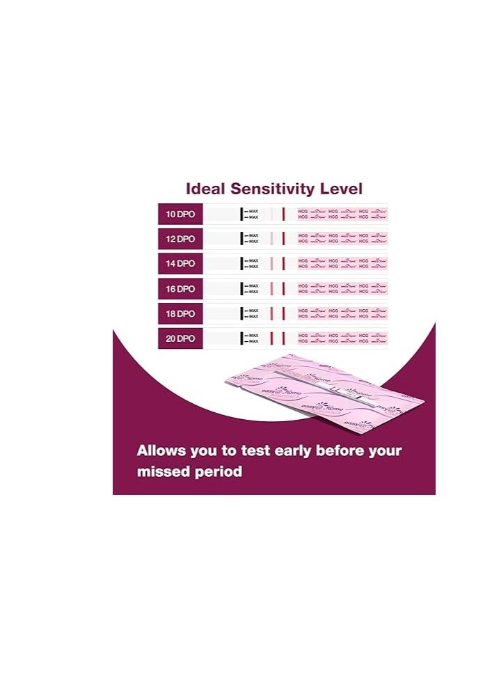 Easy@Home - Easy@Home Pregnancy Test Strips Kit: 10-Pack HCG Test Strips, Early Detection Home Pregnancy Test, Over 99% Accurate - Image 1