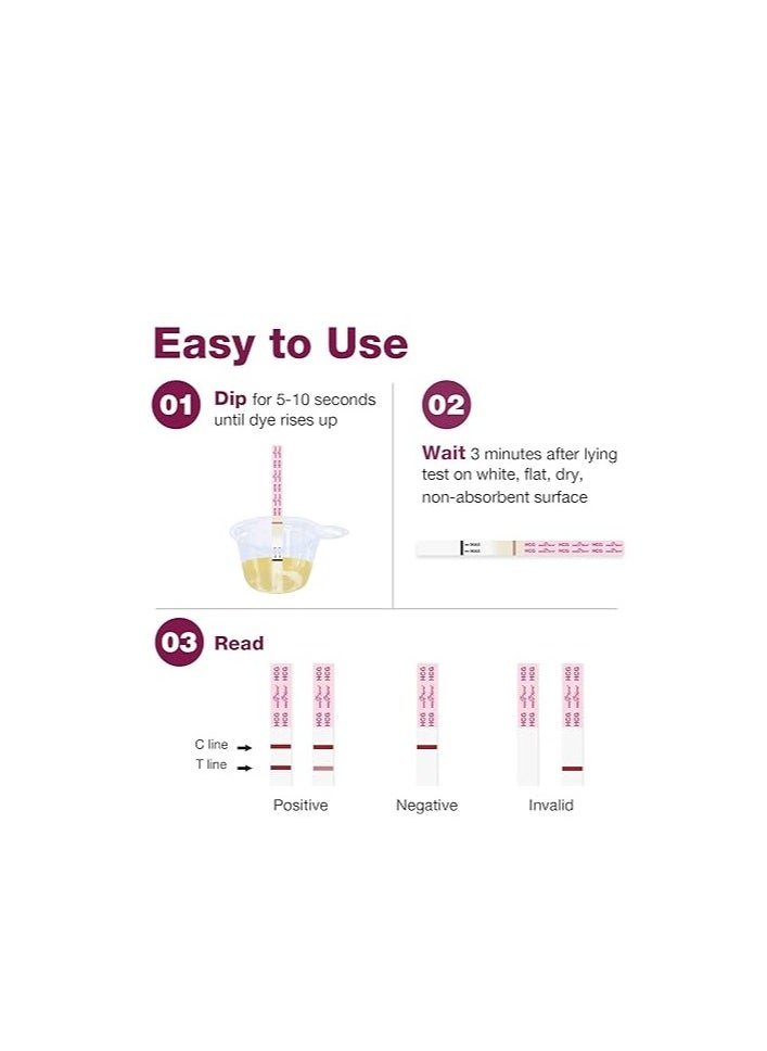 Easy@Home - Easy@Home Pregnancy Test Strips Kit: 10-Pack HCG Test Strips, Early Detection Home Pregnancy Test, Over 99% Accurate - Image 1