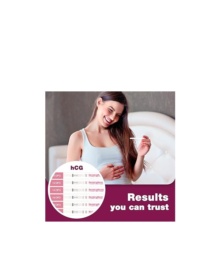 Easy@Home - Easy@Home Pregnancy Test Strips Kit: 10-Pack HCG Test Strips, Early Detection Home Pregnancy Test, Over 99% Accurate - Image 1