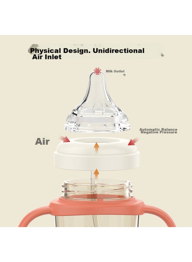 Rikang Multi-purpose Baby Bottle, 6 Months And Above, Ppsu Wide-neck Three-in Straw Bottle, 240ml, N1065-1, Coffee Red - Image 4