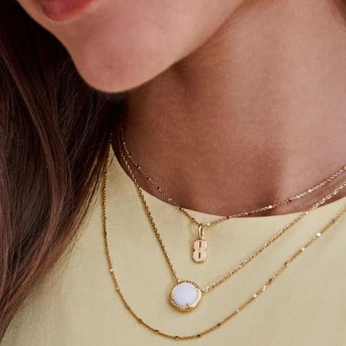 Kendra Scott Volleyball Pendant Necklace, 14k Gold Plated Brass, Mother-of-Pearl, Fashion Jewelry for Women - Image 3