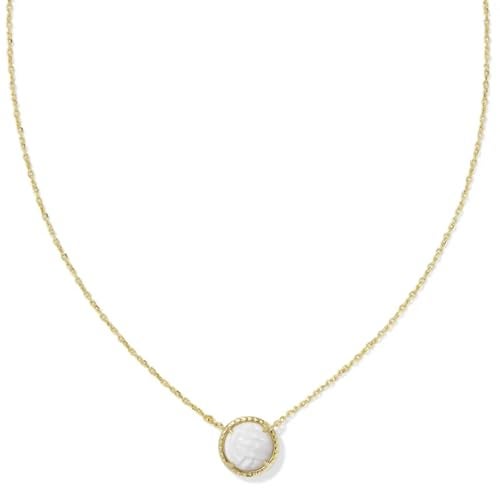 Kendra Scott Volleyball Pendant Necklace, 14k Gold Plated Brass, Mother-of-Pearl, Fashion Jewelry for Women - Image 1