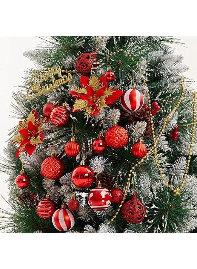 The Bros FAM 20pcs Christmas Balls Decorations - Christmas Tree Balls Ornaments 5cm Tree Ornaments – Christmas Hanging Ornaments (Red) - Image 5