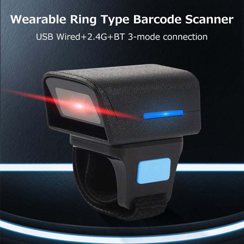 Wearable Ring Type Barcode Scanner USB Wired+2.4G+BT Three-mode Connection Support One-dimensional Barcode/QR Code Scanning - Image 3
