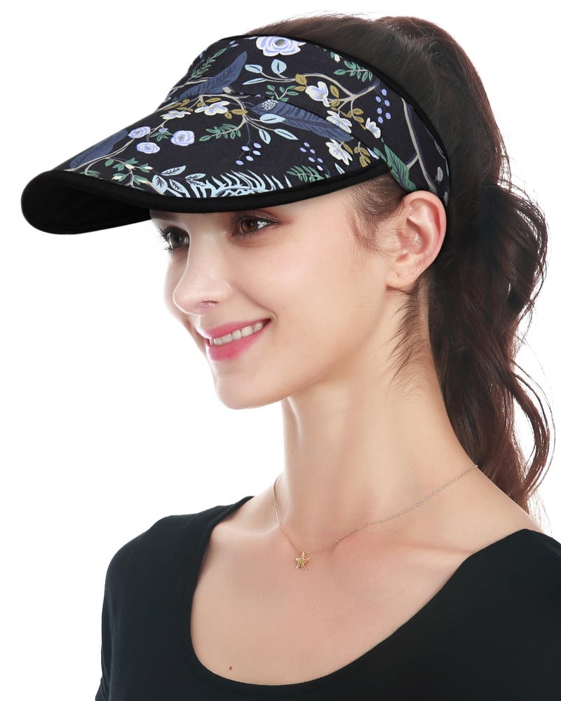 Alnorm Floral Visor Ponytail Gray Pattern - Image 4