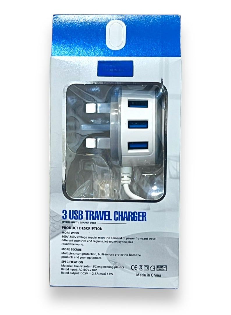 AZ-29 3 شاحن سفر عالي الجودة بمنفذ USB بقوة 3.1 أمبير.  - Image 4