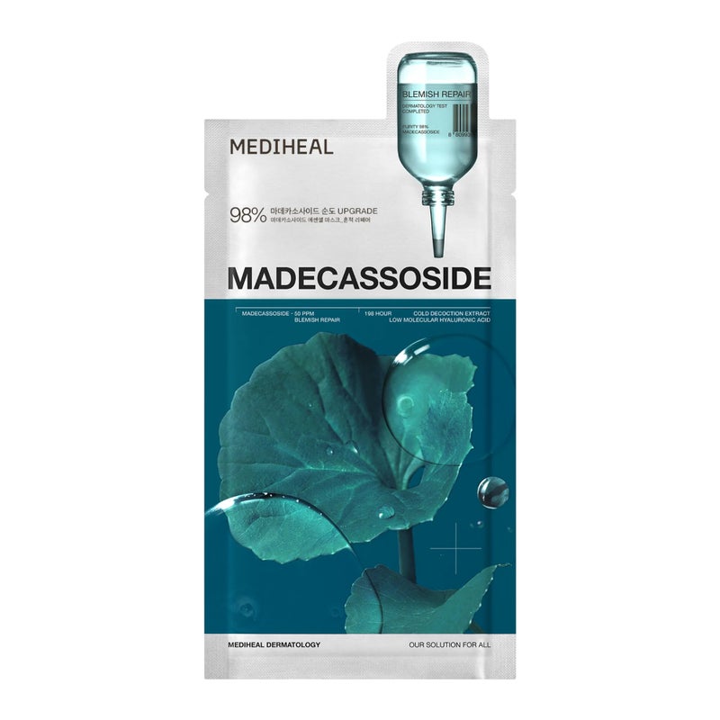 Mediheal Madecassoside, Soothing and Hydrating Sheet Mask for Redness, Blemishes, and Skin Barrier - 24ml