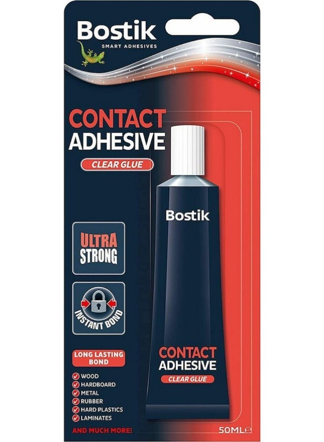 Bostik Contact Adhesive Clear Glue For Wood And Metal Transparent 50ml Tube