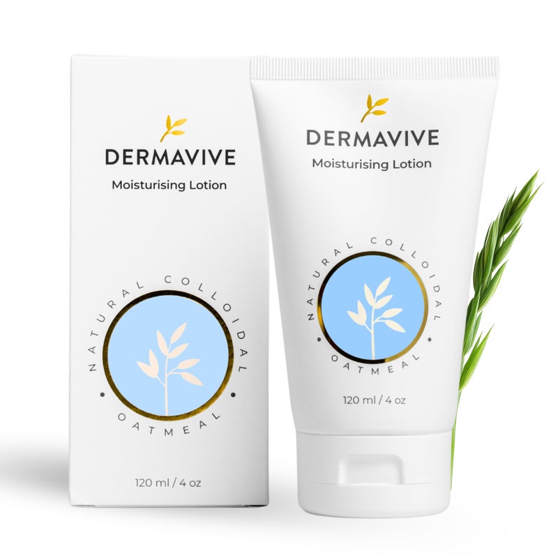 Dermavive Oatmeal Moisturizing Lotion for Dry Sensitive Skin Colloidal Oatmeal pHBalanced Hydrating Face Body Moisturizer For Kids Teens Adults 120ml 405 fl oz