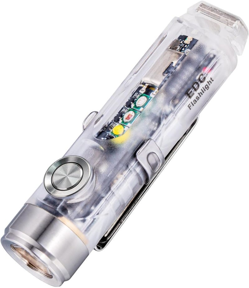 RovyVon A8 Pocket Torch 650 Lumen Rechargeable Keychain Flashlight with Lockout Mode, Red, Waterproof - Image 1