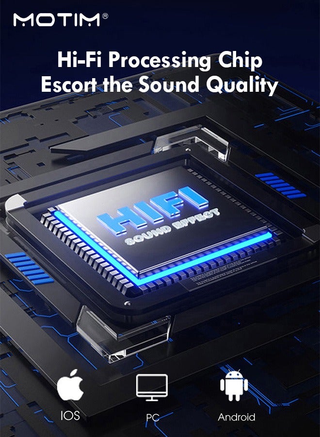 موتيم جهاز كاريوكي محمول مزود بمكبر صوت بلوتوث مع ميكروفونين، مكبر صوت لاسلكي، بطارية طويلة العمر بسعة 3000 مللي أمبير، بطارية احتياطية تدوم 5 ساعات، 7 أوضاع لتغيير الصوت، صوت جهير غني - Image 4