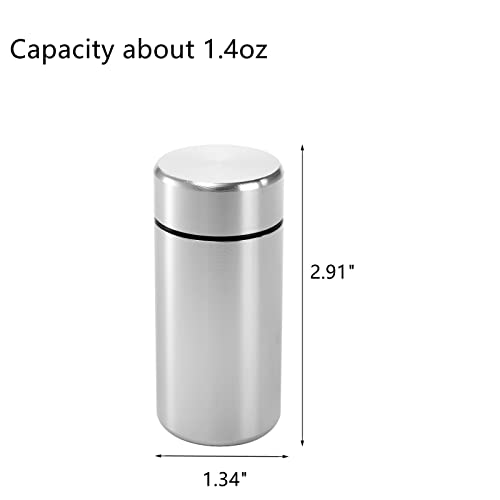 Dicunoy 6 Pack Small Storage Jars with Lids, 1.4oz Portable Aluminum Storage Containers, Waterproof Mini Metal Tins, Pocket Bottles for Spices, Tea, Traveling - Image 2