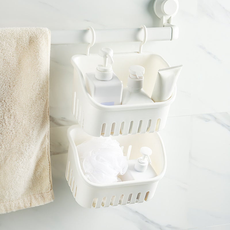 Household Bath Basket Multi-function Wall Basket Convenient Toiletry Basket Bath Accessory - Image 4
