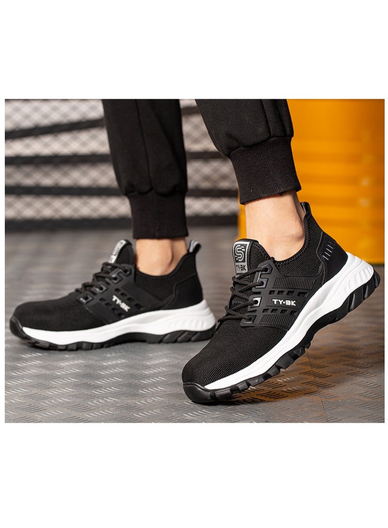 NIBEMINENT Fashion Safety Shoes Men Steel Toe Sneakers Puncture Proof Breathable Work Boots Man Comfy Work Shoes - Image 3