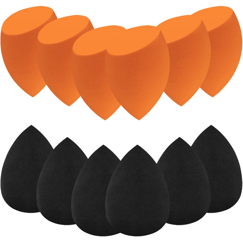 12 Pieces Professional Makeup Sponge SetLatex Free Flawless Soft Setting Face PuffsMakeup Blending Sponge Cosmetic Applicator for PowderLiquidFacial Makeup Tools