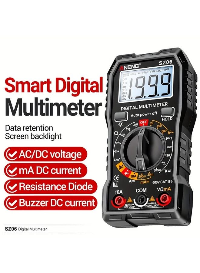 مقياس رقمي أحمر متعدد متعدد النطاق التلقائي، اختبار جهد التيار المتردد والتيار المستمر، مقاومة التيار، كشف الاستمرارية والدايود - Image 2