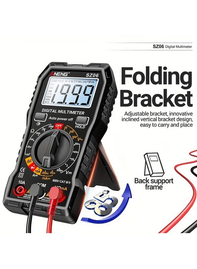 مقياس رقمي أحمر متعدد متعدد النطاق التلقائي، اختبار جهد التيار المتردد والتيار المستمر، مقاومة التيار، كشف الاستمرارية والدايود - Image 4