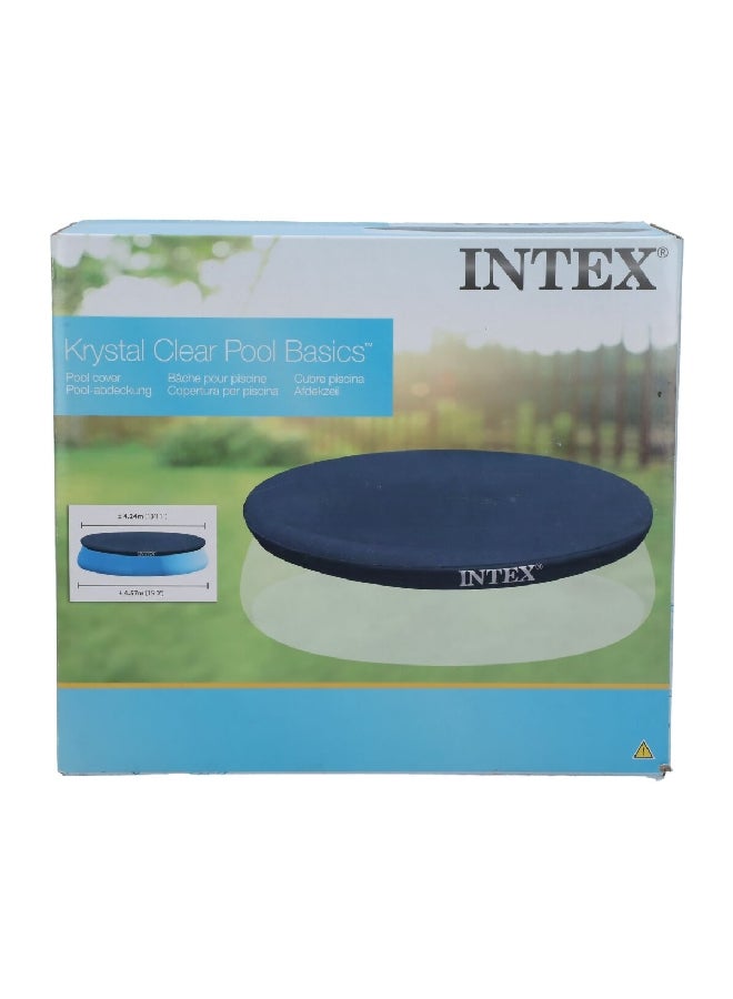INTEX Multiple Holes Easy Set Pool Cover Blue 12 Inch x 15ft 28023 - Image 1
