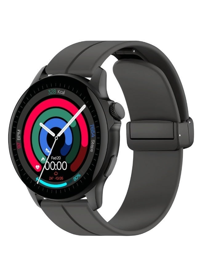 G-Tab GTR4 Smartwatch – Stylish Fitness Watch with Unique Magnetic Strap, Full Touch HD Display, Heart Rate & Sleep Monitor, Sports Modes, and Smart Notifications – Black - Image 2