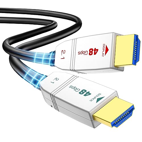 FeizLink 8K Fiber Optic HDMI Cable 40FT, 48Gbps Ultra High Speed HDMI 2.1 Cable, Support 8K60Hz 4K120Hz HDR eARC HDCP 2.2&2.3, HDMI Cord Compatible with Roku TV/HDTV/PS5/Blu-ray - Image 1