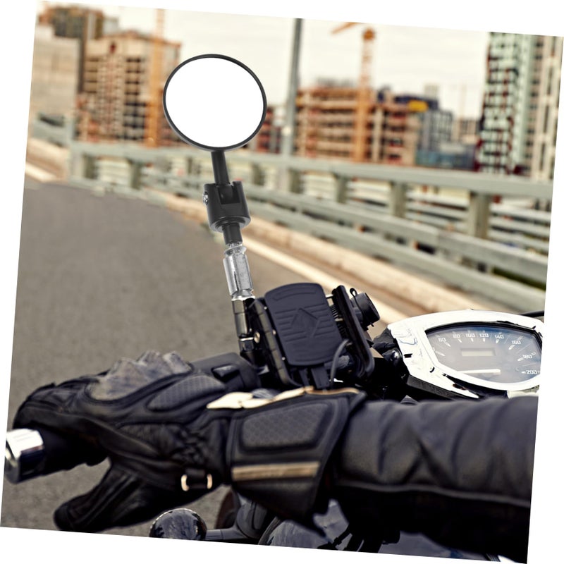 2Pcs Motorcycle Handlebar Mirrors Sturdy Rearview Easy Installation with Wrench Compatible Various Models - Image 4