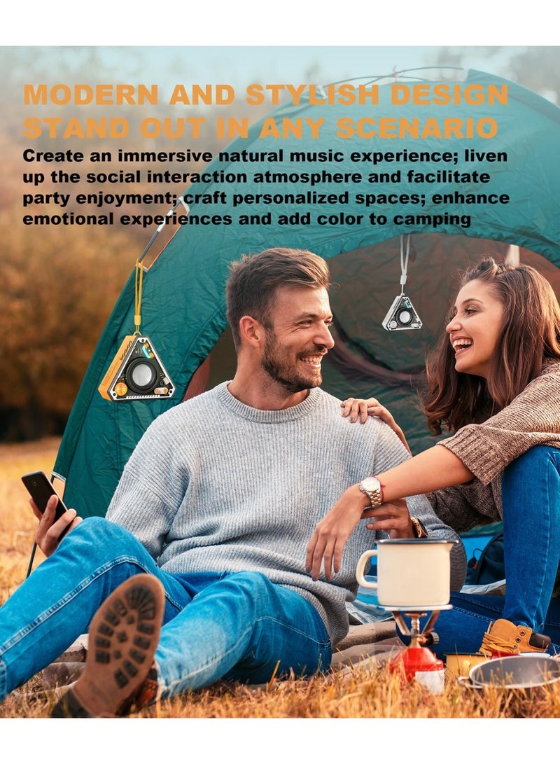 Mini Portable Bluetooth Speaker with LED Light and Carrying Lanyard - 360° Surround Sound, TWS Pairing, Clear Fashion Design - Perfect for Travel, Outdoor Activities, Home, Women, Girls, Boys Orange - Image 5