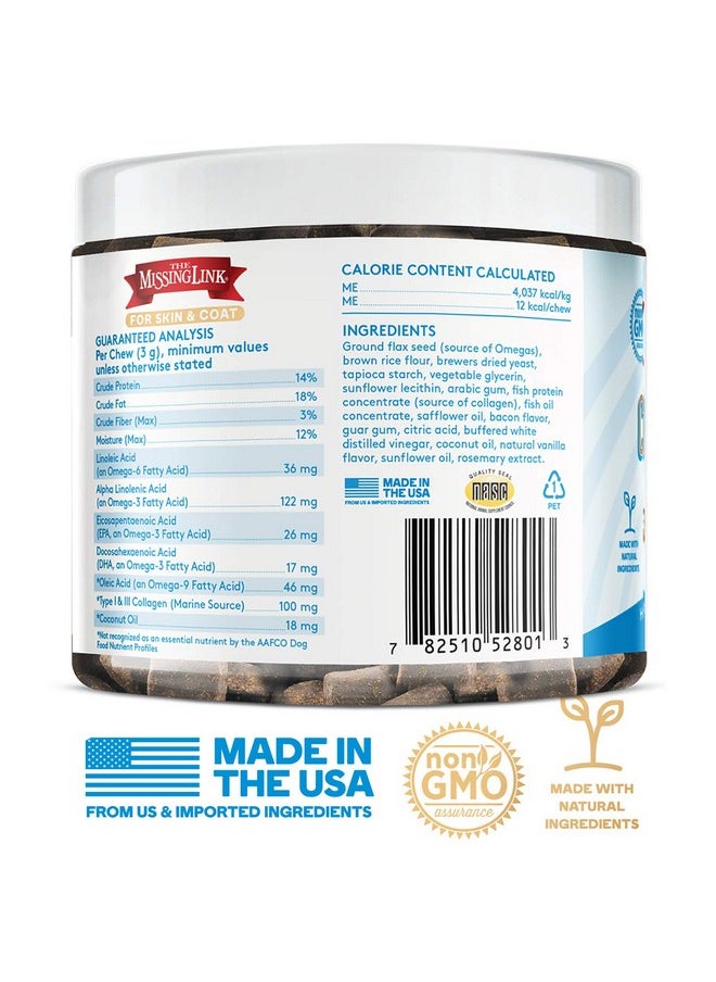 The Missing Link - Collagen Care Skin & Coat Soft Chews 60Ct  Daily Hair Growth, Healthy Skin & Strong Nails Support For Dogs - Image 1