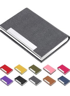 Generic Padike Business Card Holder, Business Card Case Professional PU Leather & Stainless Steel Multi Card Case,Business Card Holder Wallet Credit Card ID Case/Holder for Men & Women. (Gray)  - Image 1