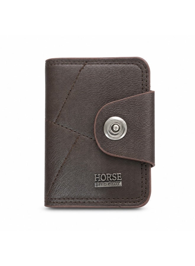 HORSE Men's Wallet and Card Holder, Specialized Faux Leather, Separate Cards (Zipper + Snap) - Practical Design and Large Capacity ( brown) - Image 1