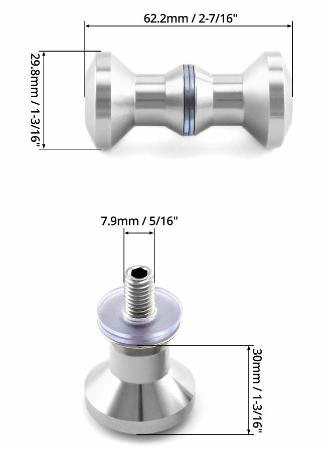 Shower Glass Door Handles, 304 Stainless Steel Bathroom Pull Knob with Stain Finish for Glass Door Solid Back-to-Back Shower Door Knob Glass Door Bathroom Double-Sided Handle  - Image 5