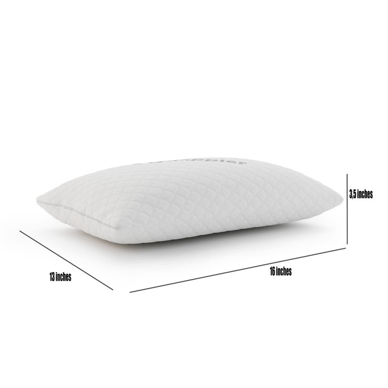 Nappler Small Shredded Memory Foam Pillow for Travel and Camping - Compressible Medium Firm Bed Pillow, Contoured Support, Breathable Cover, Machine Washable, Ideal Backpacking, Airplane and Car - Image 3