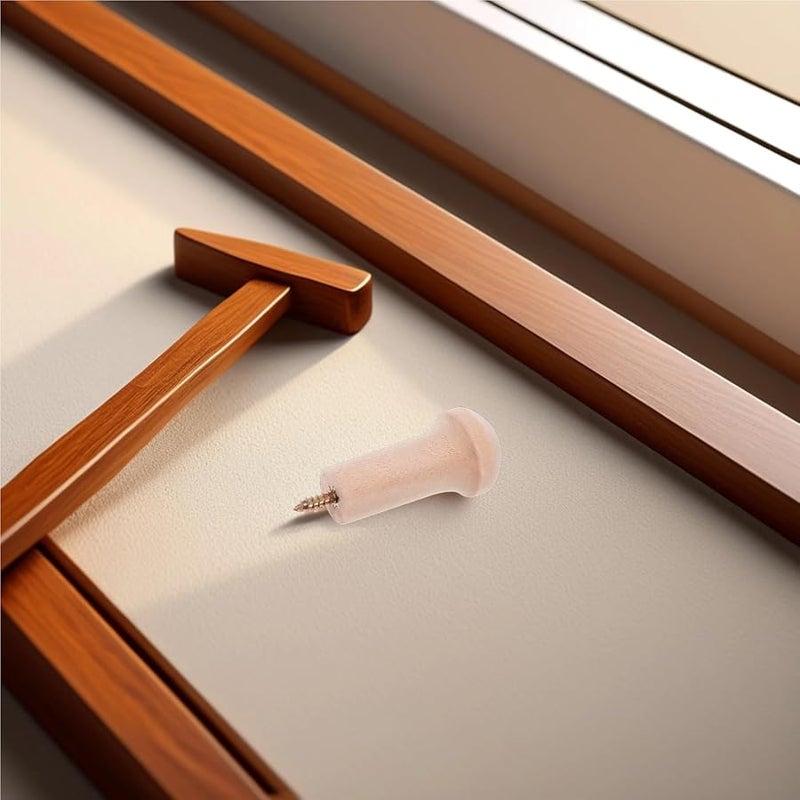 برغي وتد شاكر خشبي 40 قطعة خطافات حائط لتخزين المناشف ورفوف التعليق والحرف اليدوية - Image 3