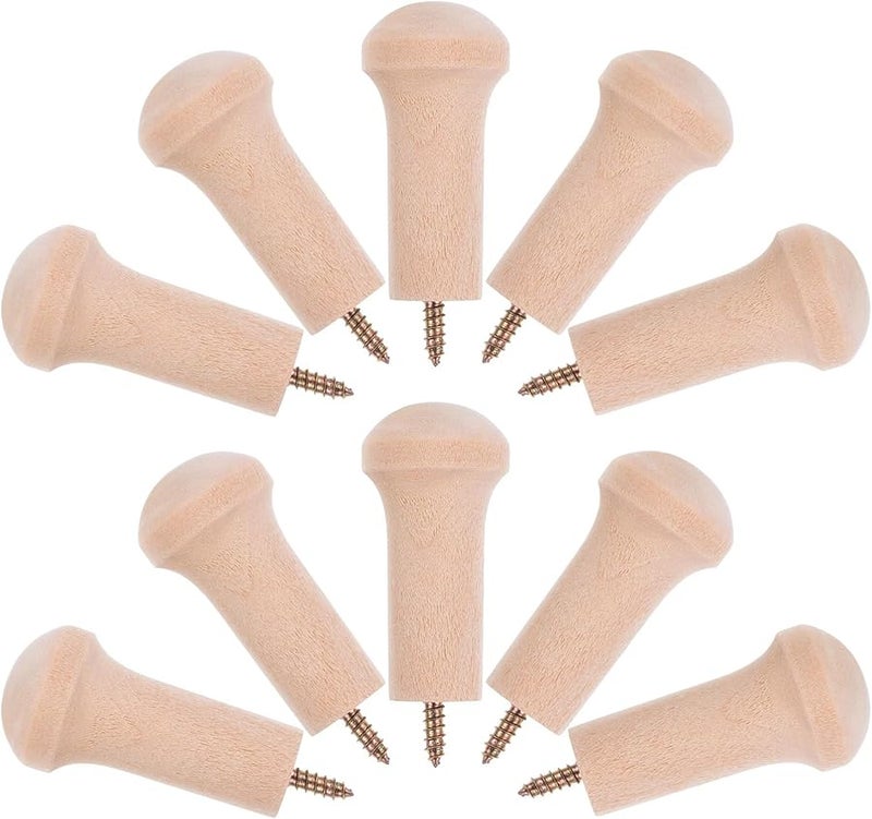 برغي وتد شاكر خشبي 40 قطعة خطافات حائط لتخزين المناشف ورفوف التعليق والحرف اليدوية - Image 4