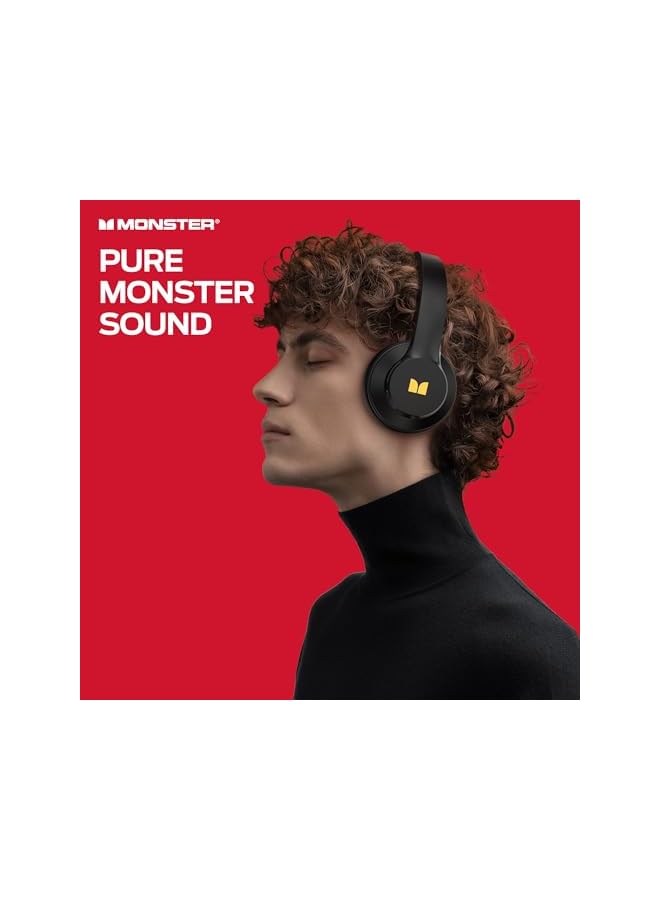 Monster Mission 100 Bluetooth Headphones, Over Ear Headphones with Immersive Bass, Crystal Clear Call, 40H Playtime, Bluetooth 5.4, Comfortable Fit Wireless Headset - Image 2