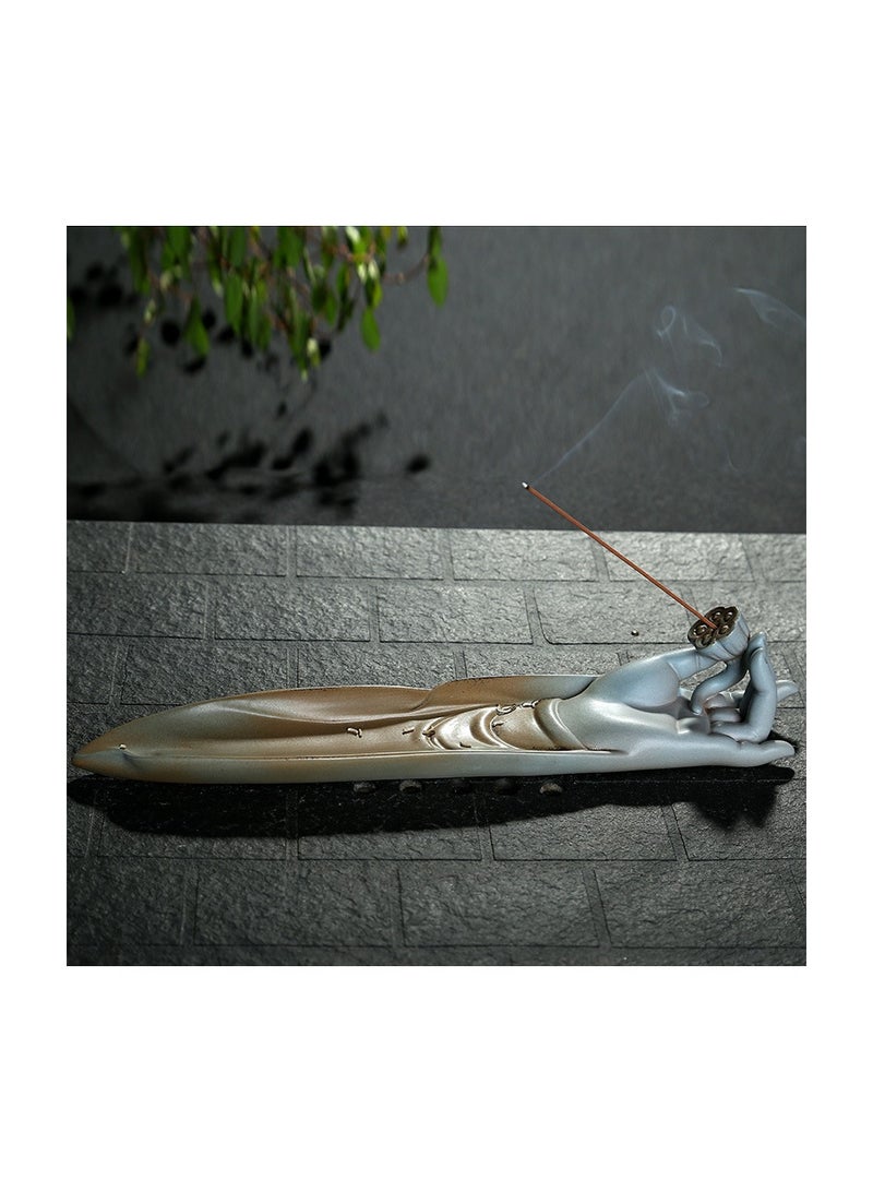 xozgdovg Creative lotus ceramic agarwood incense burner incense holder sandalwood incense burner bedroom home decoration 
