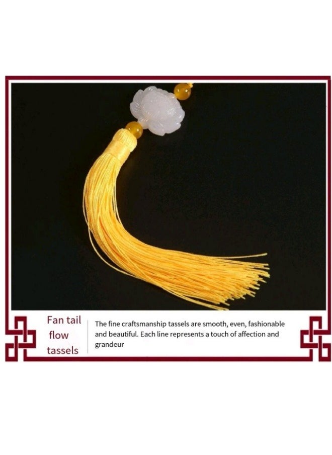 null - Chinese Style Folding Fan Performance Dance Craft Fan Feather Fan Gold - Image 1