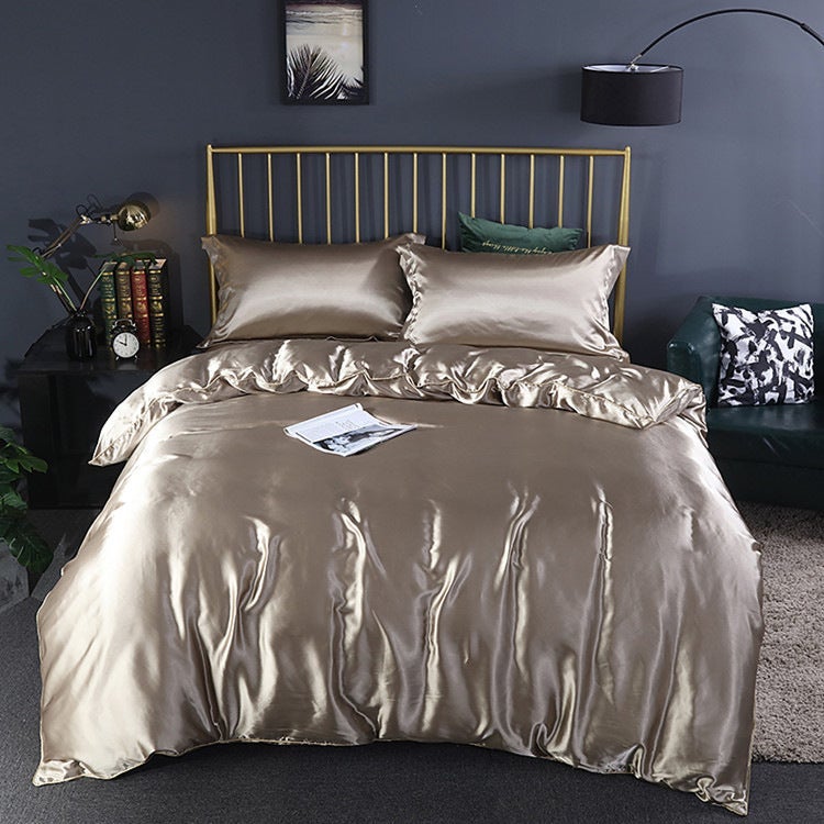Washed Silk Four-Piece Set Silky Silk Quilt Cover Bed Sheets Ice Silk Bed Sheets 1.8M Bedding Dropshipping - Image 3