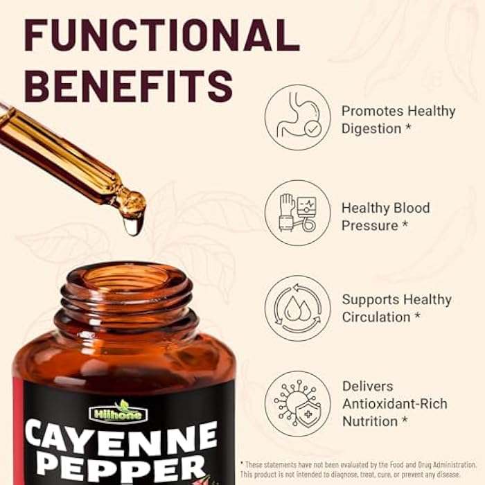 HIIHONE 11-in-1 Cayenne Pepper Drops - Herbal Supplement with Hawthorn, Beet Root & Cinnamom - Supports Healthy Digestion & Immune - 2 FL Oz - Image 4