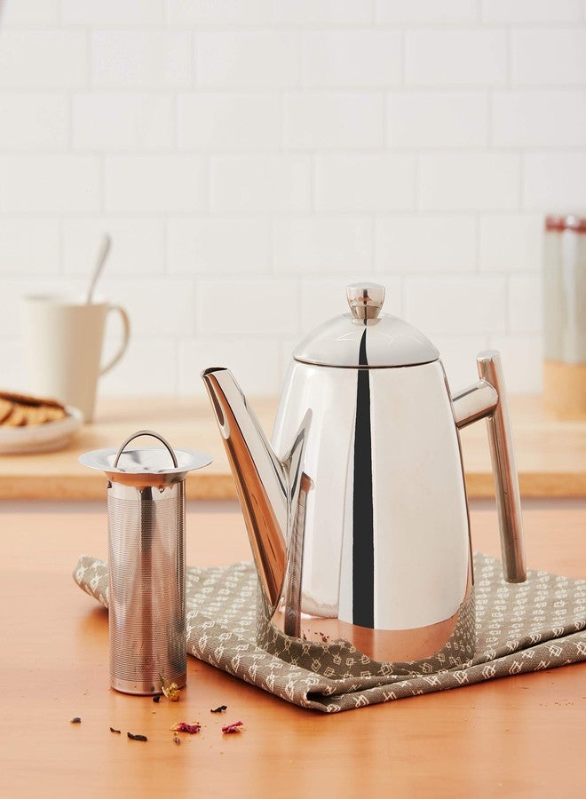 Frieling 18/8 Stainless Steel Teapot with Infuser, Tea Warmer with Teapot Infuser for Loose Tea, 34 Ounces - Image 2
