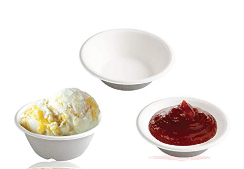 Ssanvi Disposable Dinner Set Heavy Paper 10 inch Round Plate 240 ml Bowl 14 Cm Wooden Spoon 250 ml Yellow Glass All Serving Dinner Lunch Combo Set White Set of 25 - Image 4
