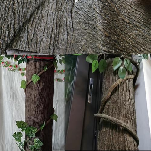 HAISENGO Artificial Tree Bark - 39.37x19.69 Inch Lifelike Garden Decor & DIY Tree Bark Camouflage Cover for Poles, Pipes, Stumps, and Outdoor Décor - Image 2