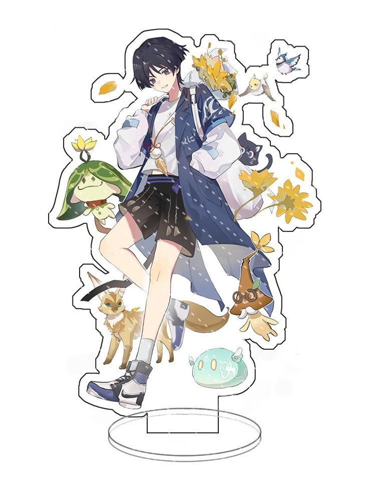 Genshin Impact Stand Figure Acrylic Ornaments Stand Model Collections Peripheral Statue Card Character Proof Series Transparent Figure Model Fans Decoration Collection Desk Decor Toys Cute(6pcs)  - Image 2