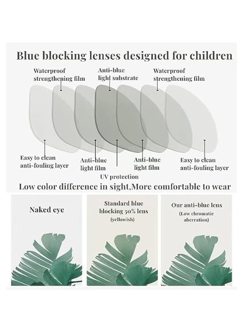 Anti-Blue Light Blocking Glasses Kids Anti Glare Eyestrain UV TV Phone Children Silicone Safety Eyewear for Boys and Girls Age 3-12 - Image 3