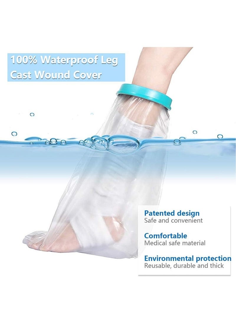Generic - Waterproof Leg Cast Cover for Shower Reusable Foot Bandage Dressing Elastic Protector Sealed Wound Protective Bag for Leg Knee Foot and Ankle Wound Care Supplies - Image 1