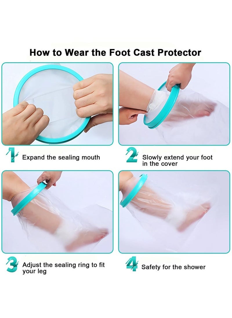 Generic - Waterproof Leg Cast Cover for Shower Reusable Foot Bandage Dressing Elastic Protector Sealed Wound Protective Bag for Leg Knee Foot and Ankle Wound Care Supplies - Image 1