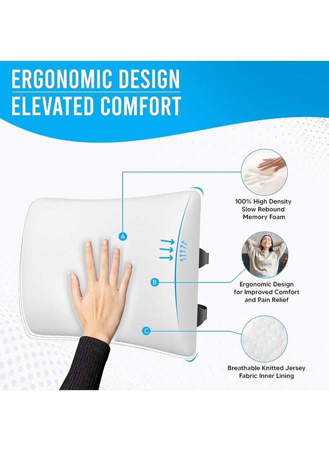 Seat Cushions and Lumbars Support Pillows, Reduce Pressure On Tailbone, Relieve Pain, Memory Foam Office Chair Cushions for Back, Seat Cushions Back Support Pillows with Washable Cover, for Office Chair, Gaming Chair, Wheelchair and Car Seat