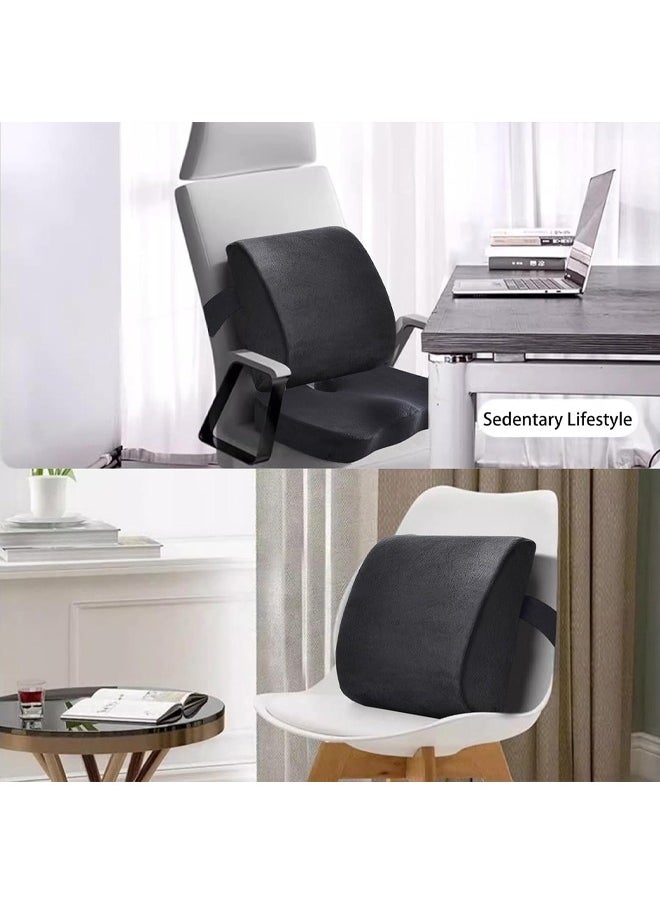 Seat Cushions and Lumbars Support Pillows, Reduce Pressure On Tailbone, Relieve Pain, Memory Foam Office Chair Cushions for Back, Seat Cushions Back Support Pillows with Washable Cover, for Office Chair, Gaming Chair, Wheelchair and Car Seat