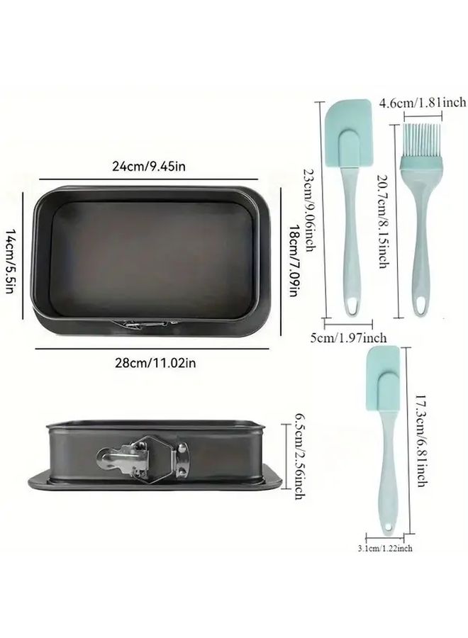 Nonstick Carbon Steel 4pcs Cake Pan Set With Removable Bottom And Brush - Image 3