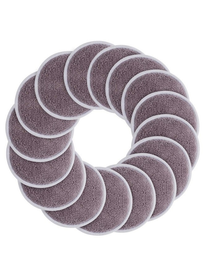 SUNLAND Reusable Makeup Remover Pads For Face,Eye,Lips 16 Pack Microfiber Face Cleansing Gloves Washable With Laundry Bag And Travel Bag Rounds Toner Pads (Round 3.15Inchx16, Dpurple)  - Image 1