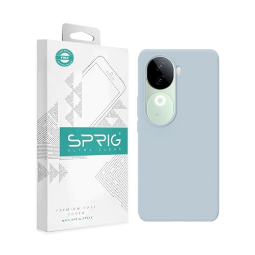 SPRIG متوافق مع Vivo V40E غطاء خلفي فاخر من SilkTone مقاوم للصدمات مع اختبار السقوط لحماية الكاميرا للرجال والنساء والأولاد والبنات (أزرق فاتح باستيل) - Image 1